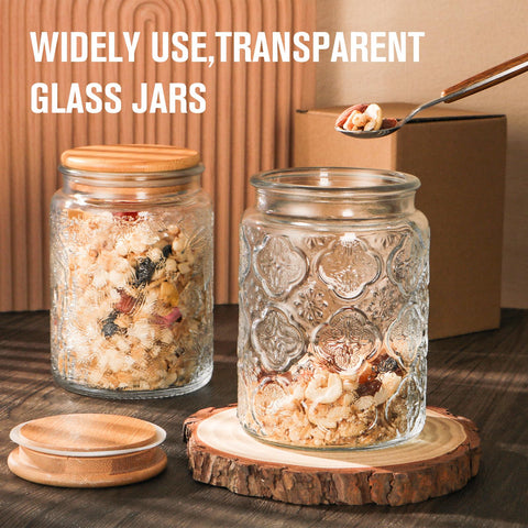 GUEQUITLEX clear mason jar highlights dry foods, snacks, and baking staples at a glance.