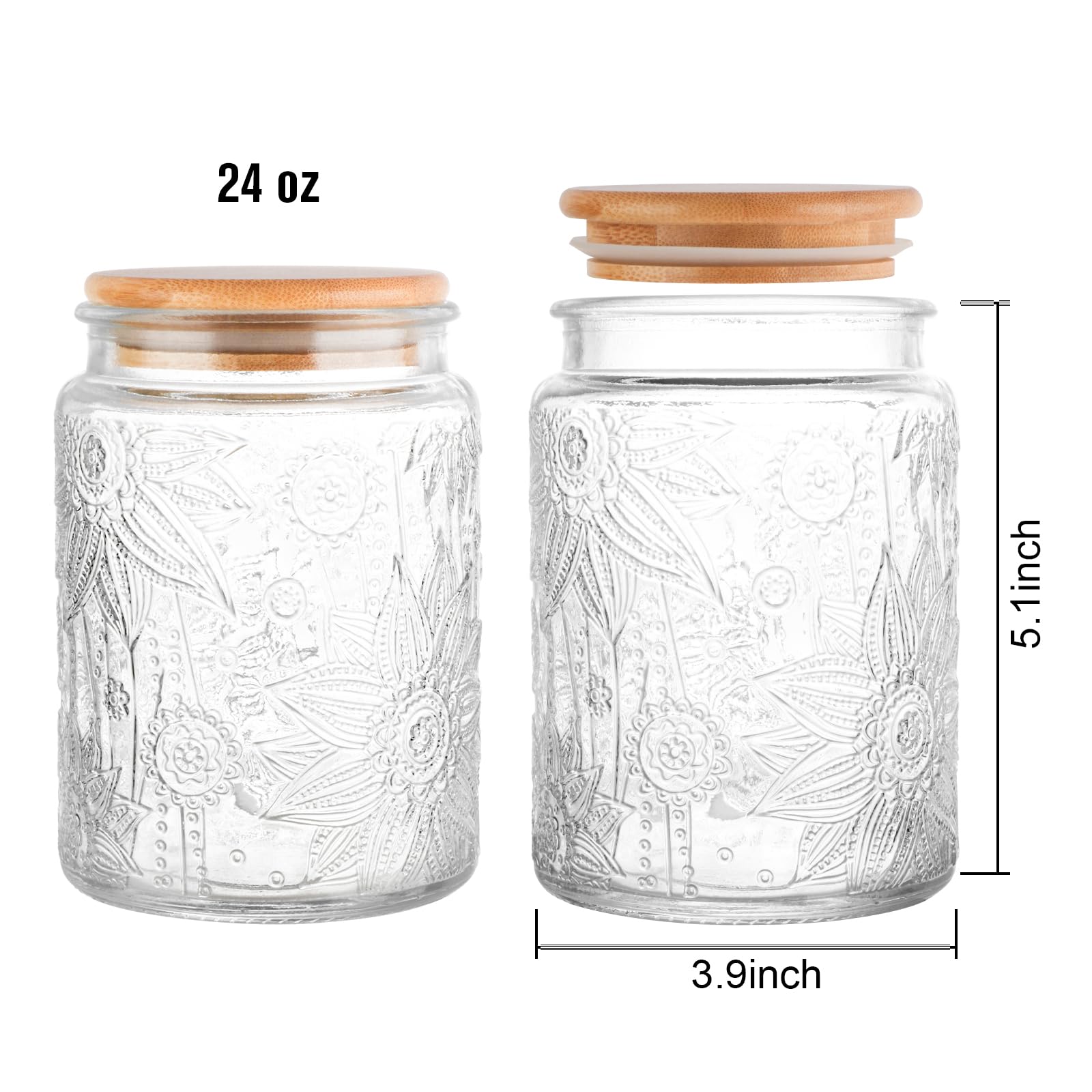 GUEQUITLEX regular-mouth jar with bamboo lid seals freshness and simplifies scooping.