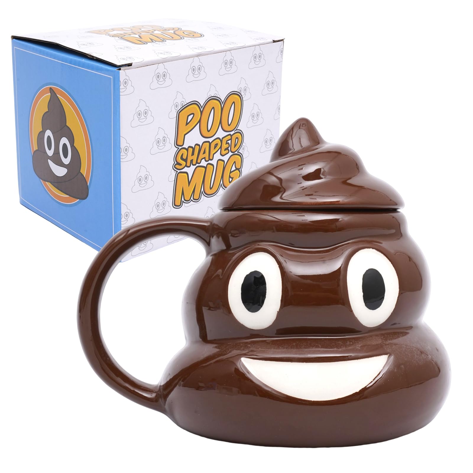 GUH funny poop coffee mug with 3D sculpting for a playful desk accessory