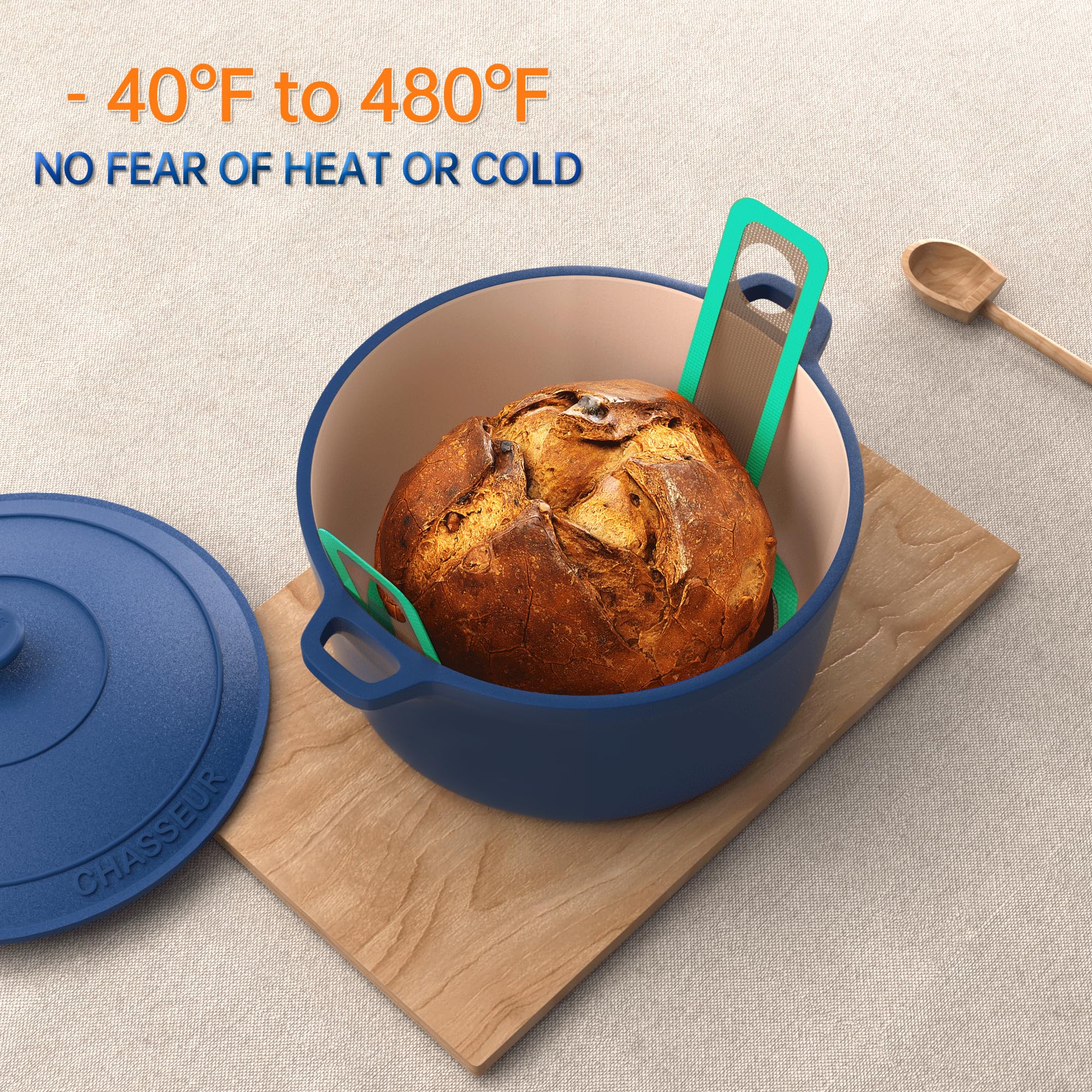 GUY.DRE.MAT bread sling fits 8-9 inch dough baskets for versatile baking.