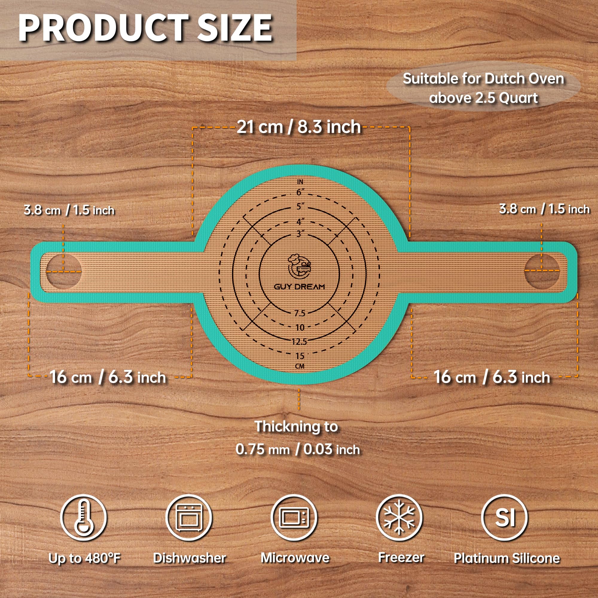 GUY.DRE.MAT guidremat silicone baking mat offers effortless dough release.