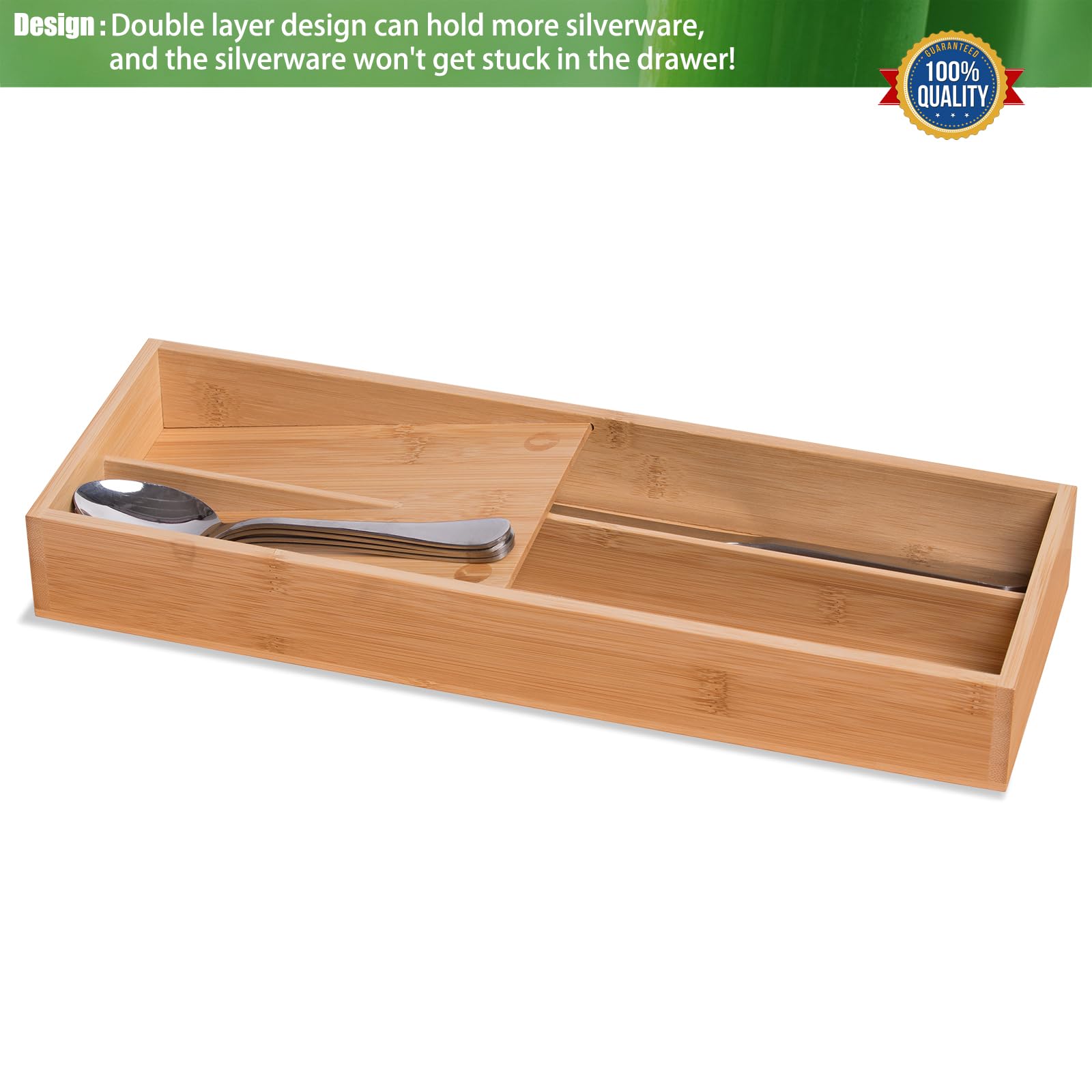 guiogc cutlery organizer keeps spoons forks knives neatly separated