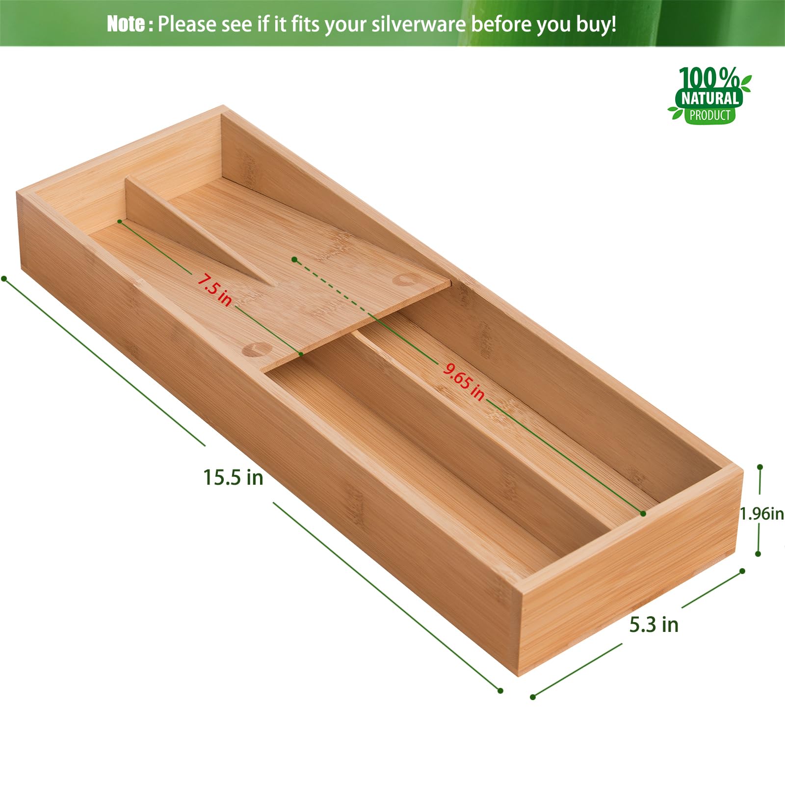 guiogc double-layer bamboo design maximizes drawer space for utensils