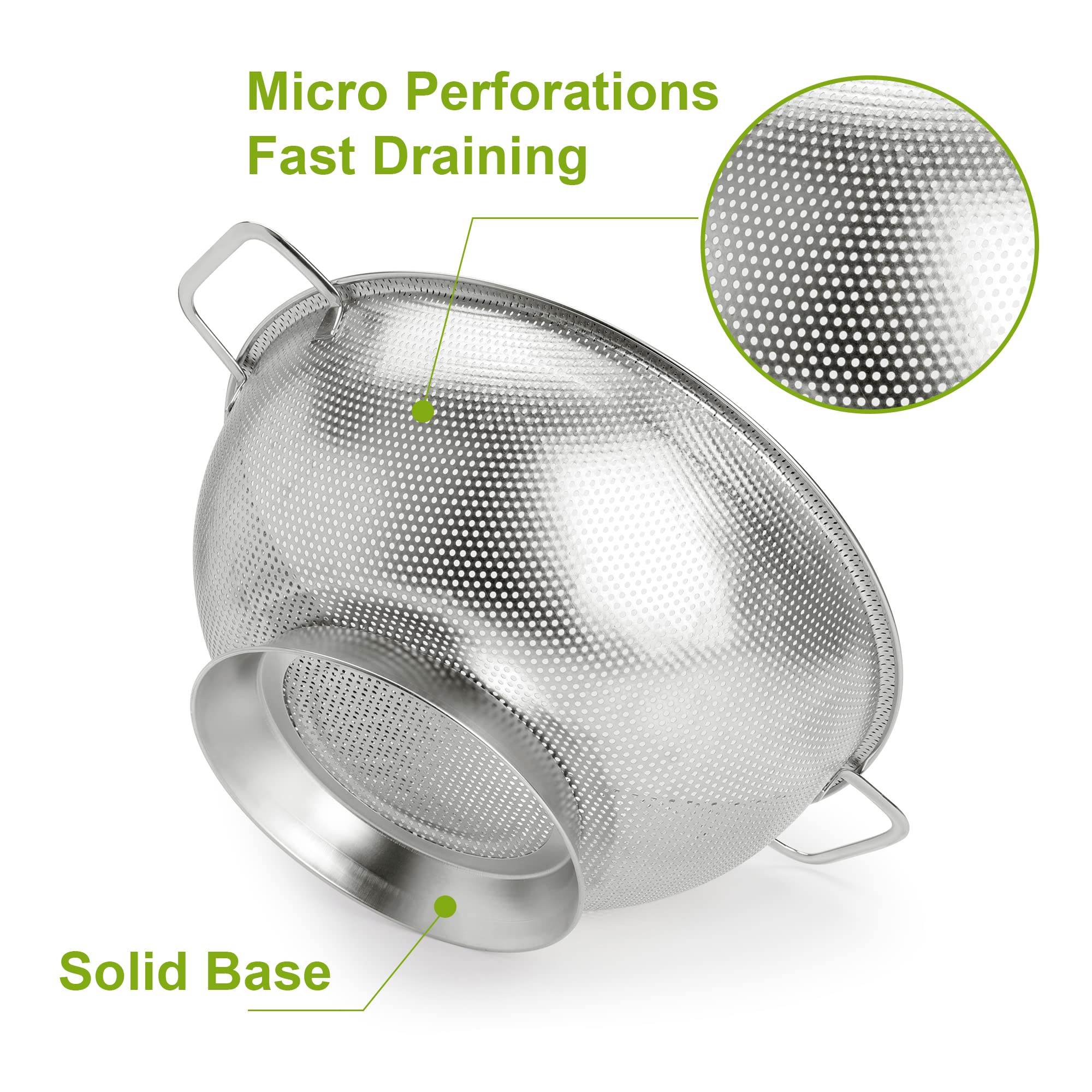 Gulex colander resists rust for long-lasting kitchen use.