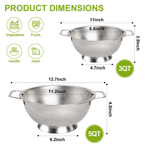 Gulex colander standing on a counter with a stable base.