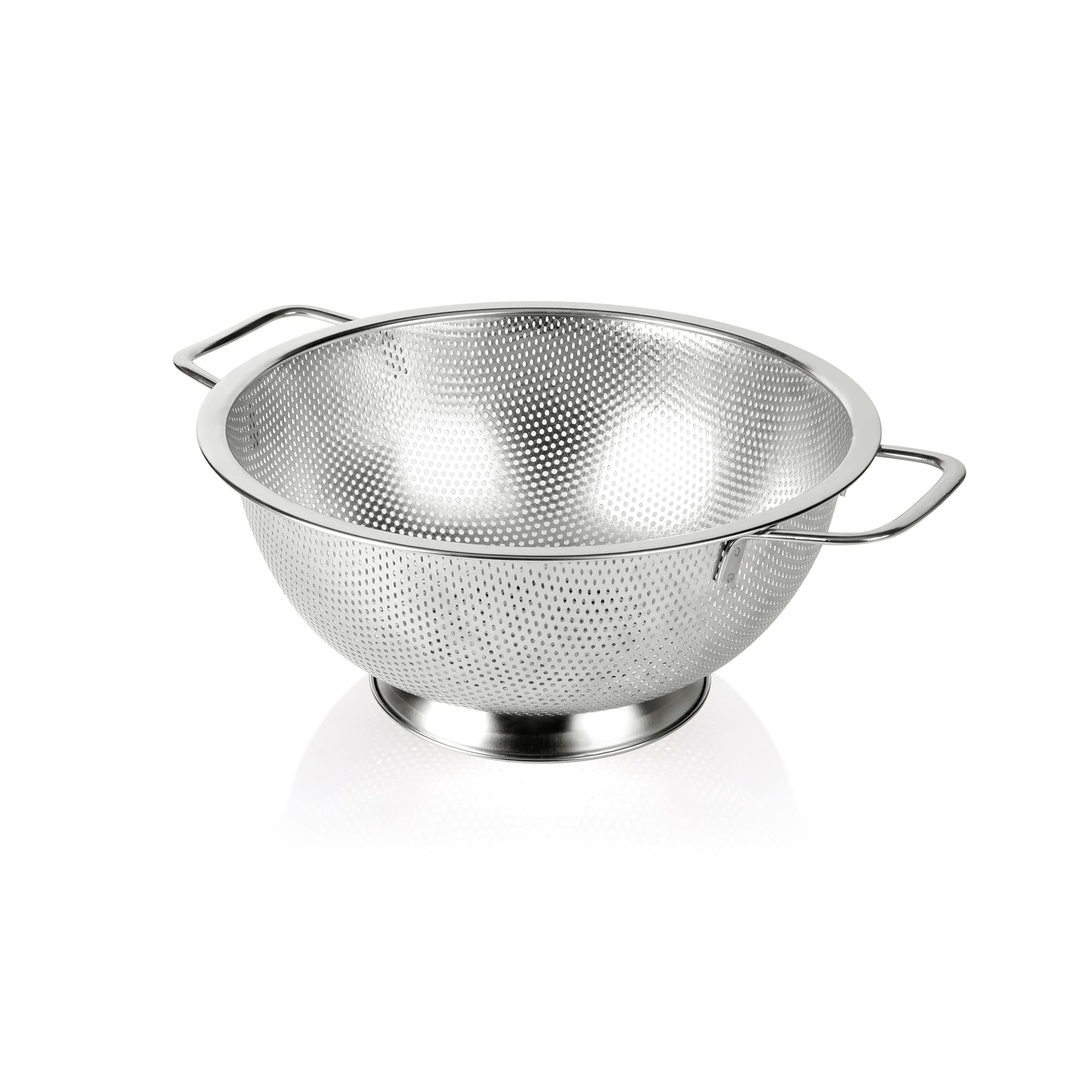 Gulex colander with tight-hole design for fast draining.