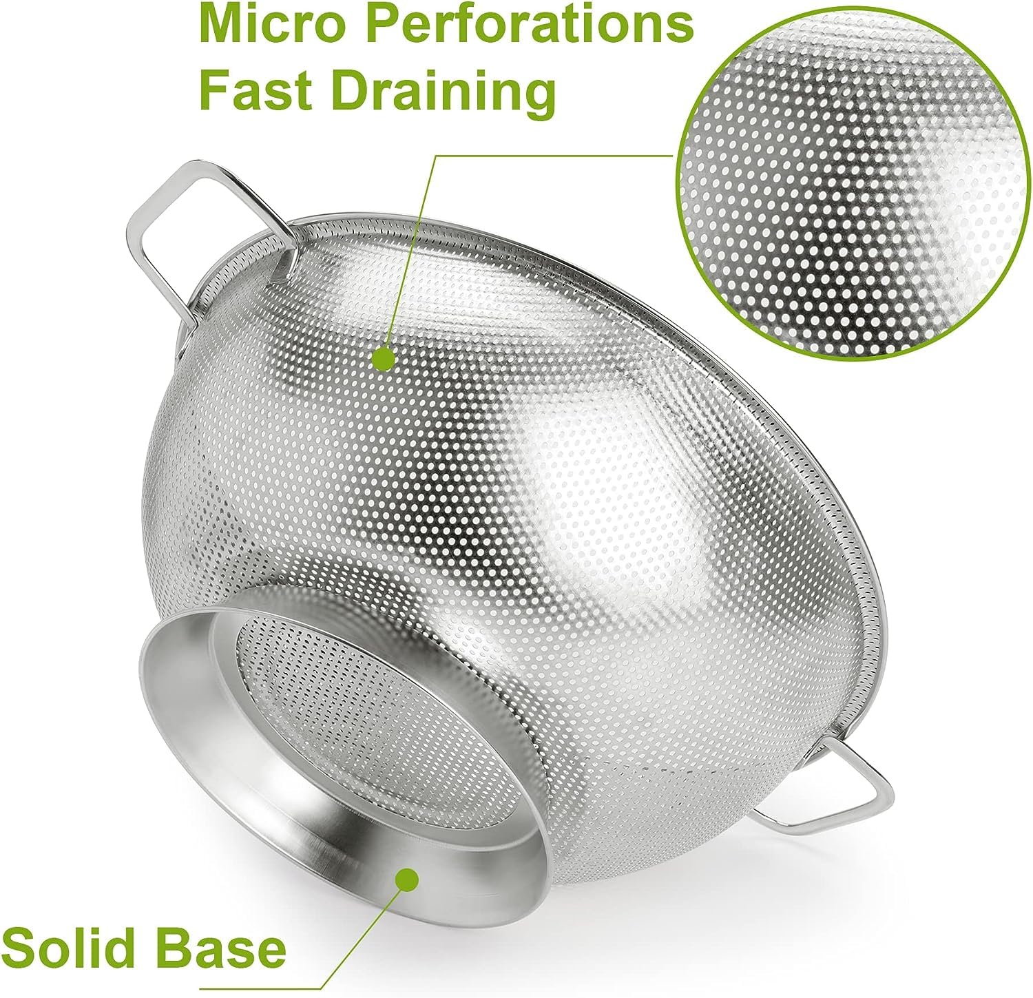 Gulex 5-quart colander base detail with non-slip ring
