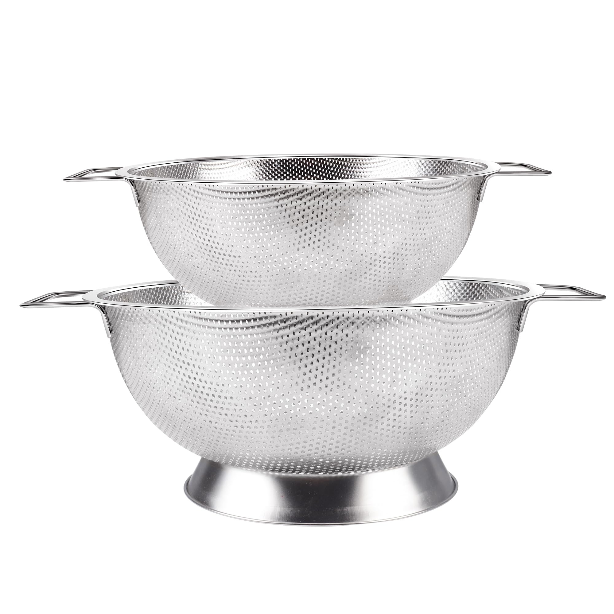 Gulex 5-quart colander front view shows sturdy drainage for pasta and vegetables