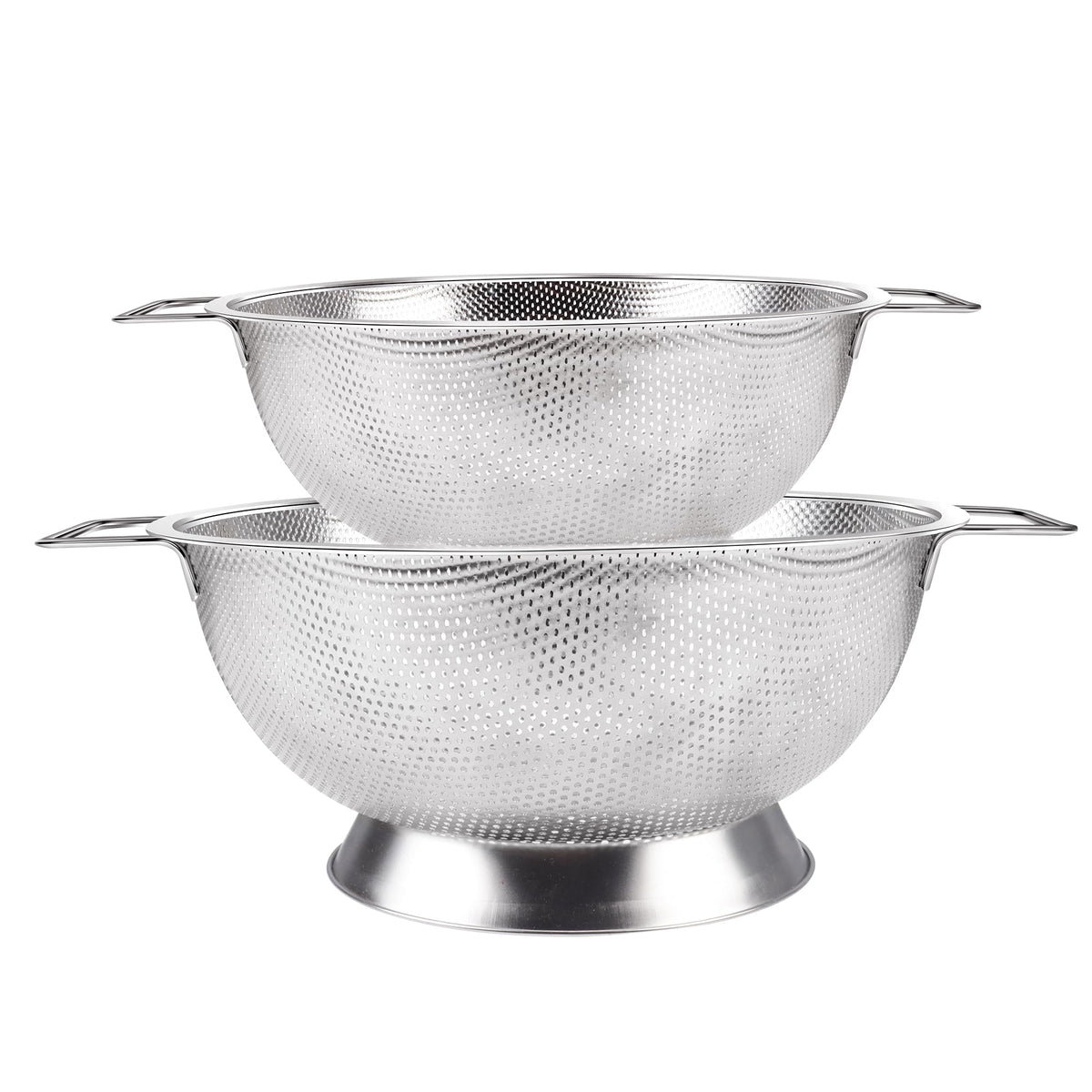 Gulex 5-quart colander front view shows sturdy drainage for pasta and vegetables