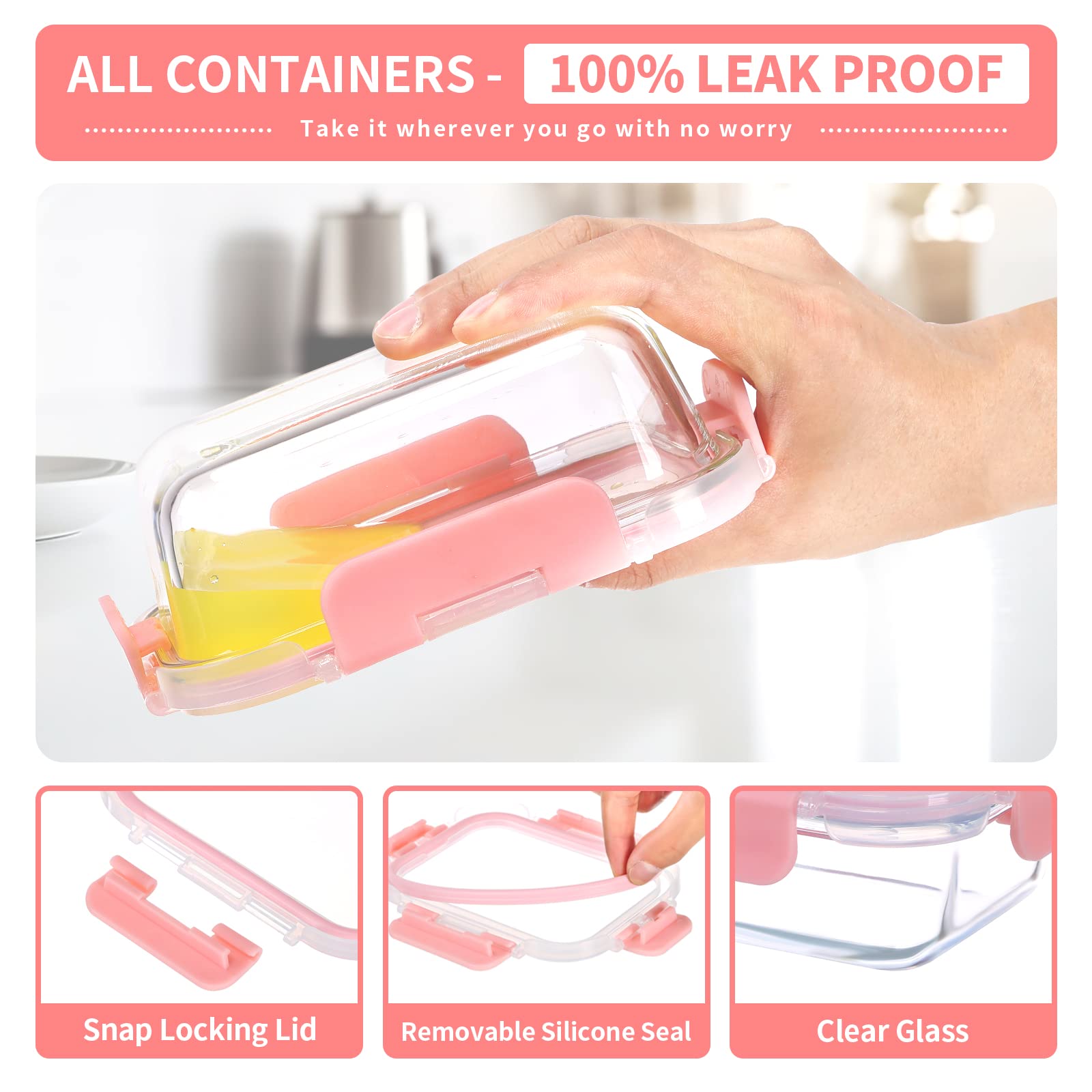 GULFLIN dishwasher-safe glass containers simplify cleaning after meals.