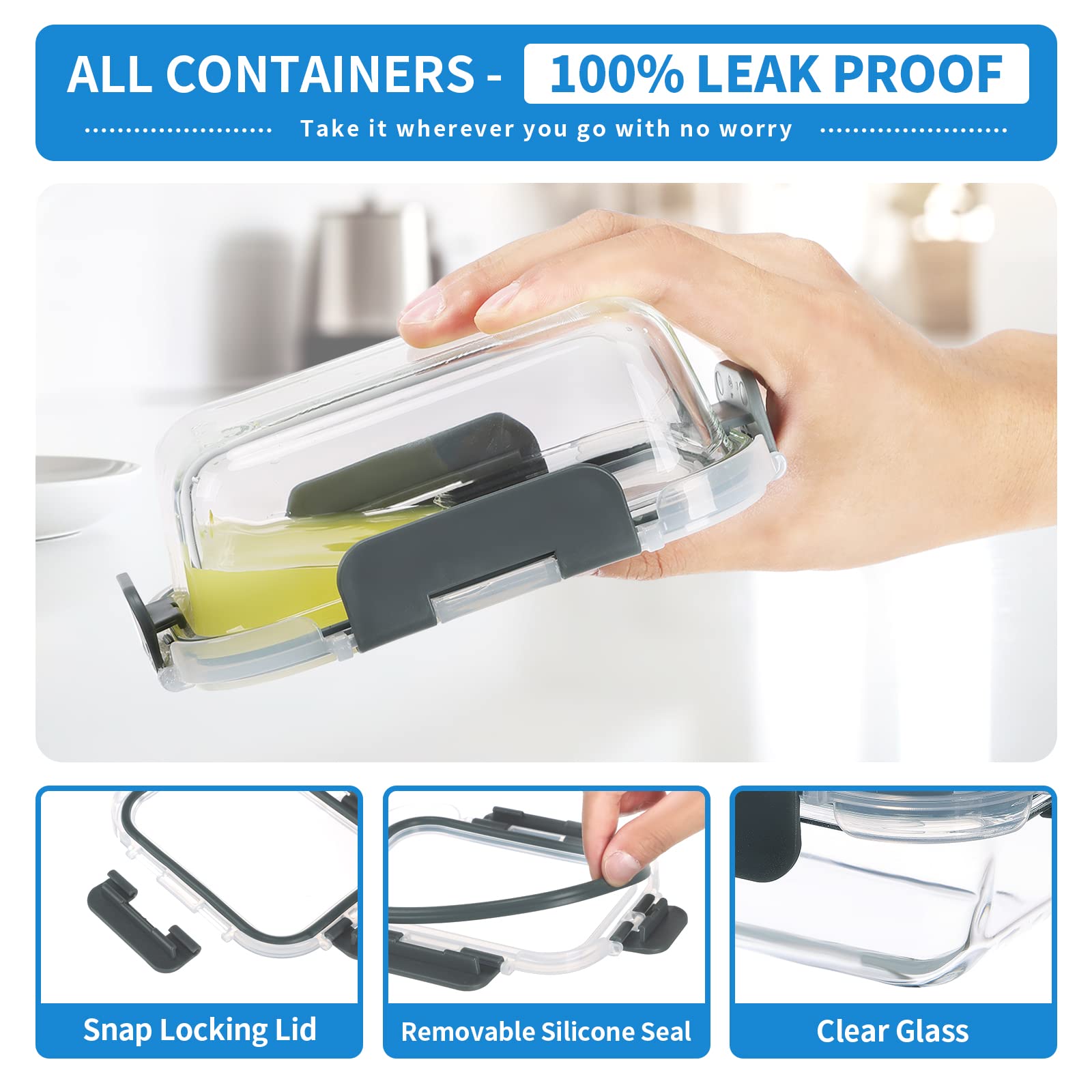 GULFLIN dishwasher-safe glass containers simplify cleaning after meals.