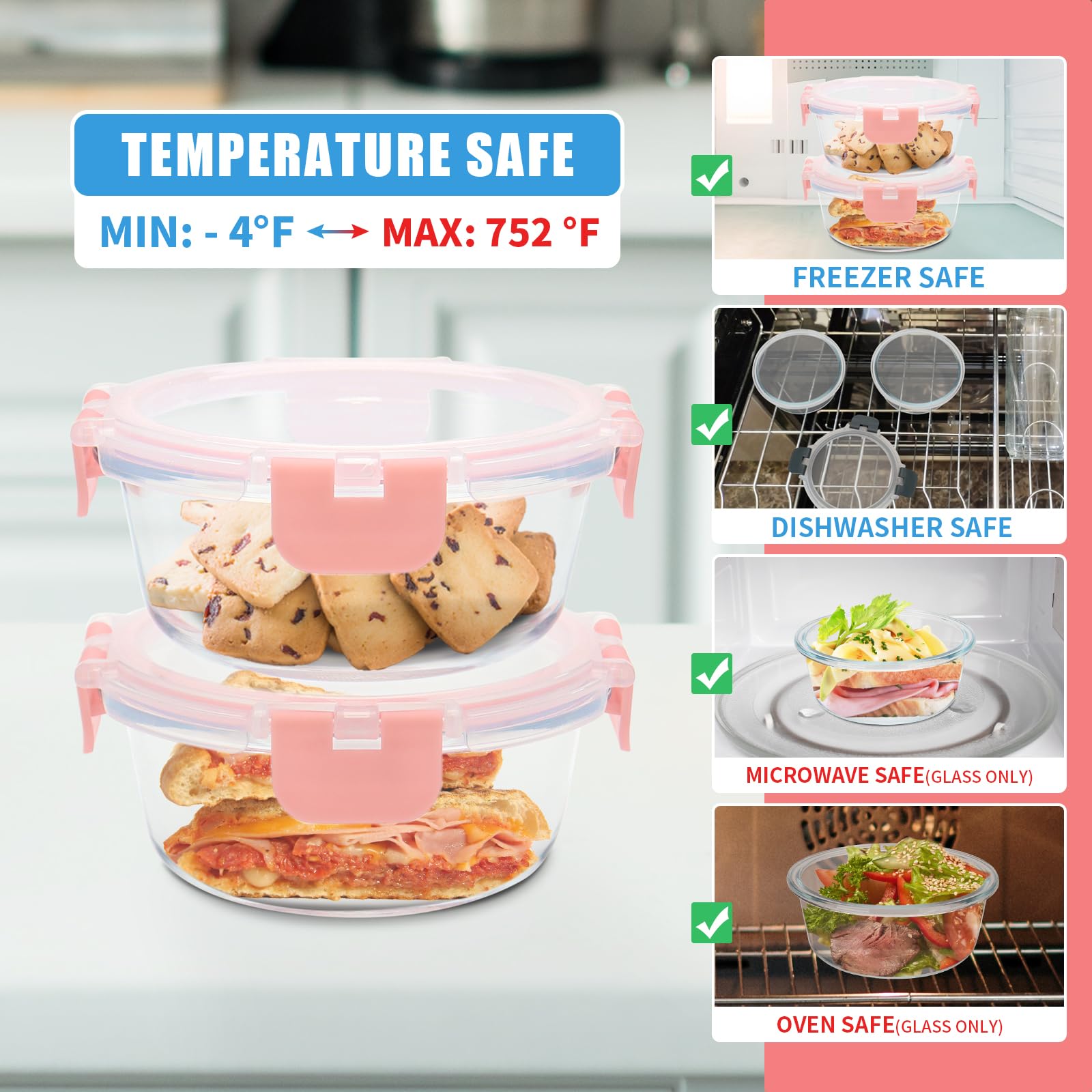 GULFLIN glass containers are dishwasher safe for easy cleaning after meals.