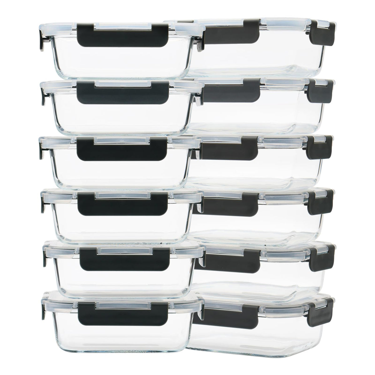 GULFLIN glass meal prep container in a 12-pack rectangle for organized portions.