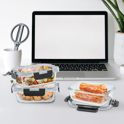 GULFLIN BPA-free grey containers help reduce kitchen clutter.