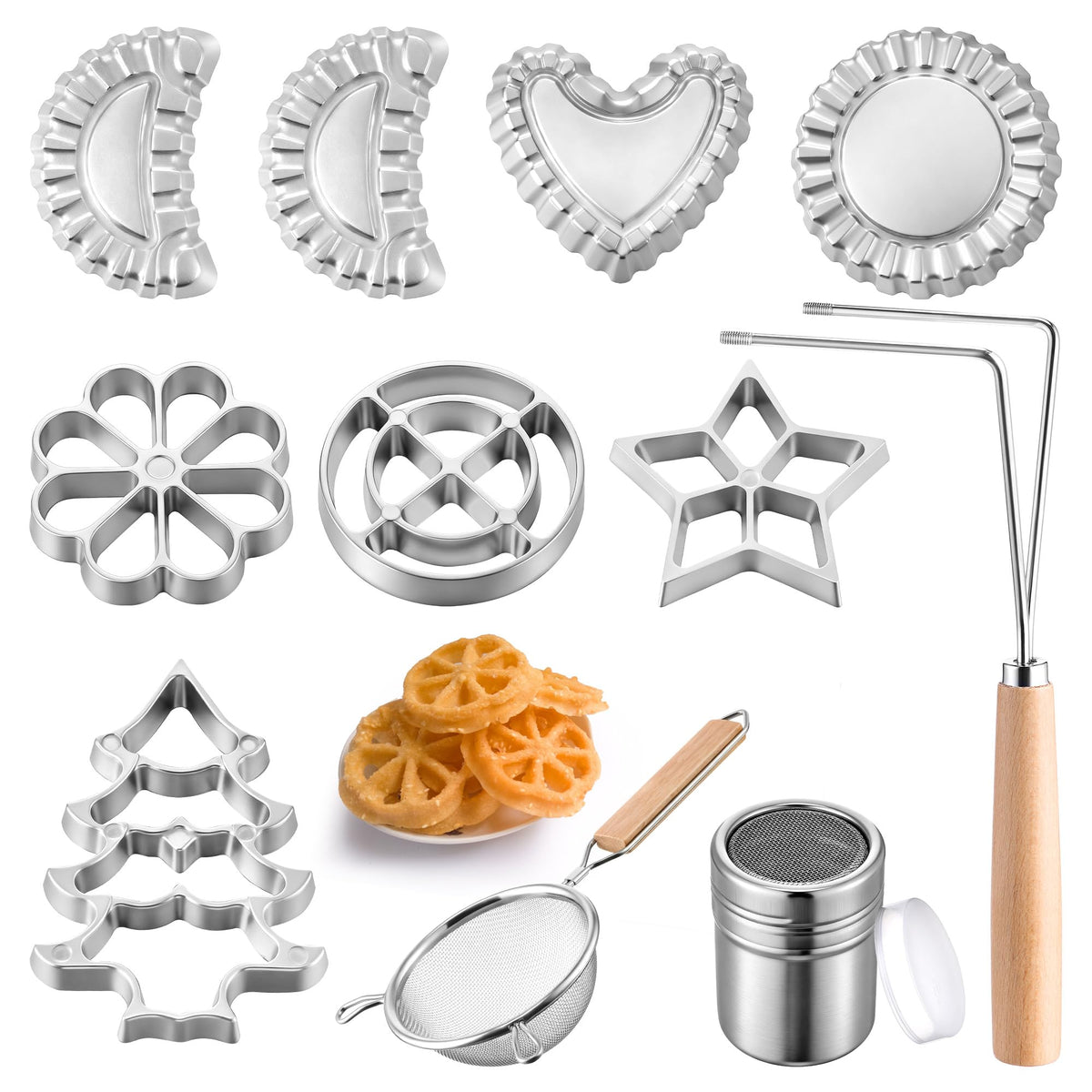 Gulfmew dual rosette iron for efficient two-cookie batches