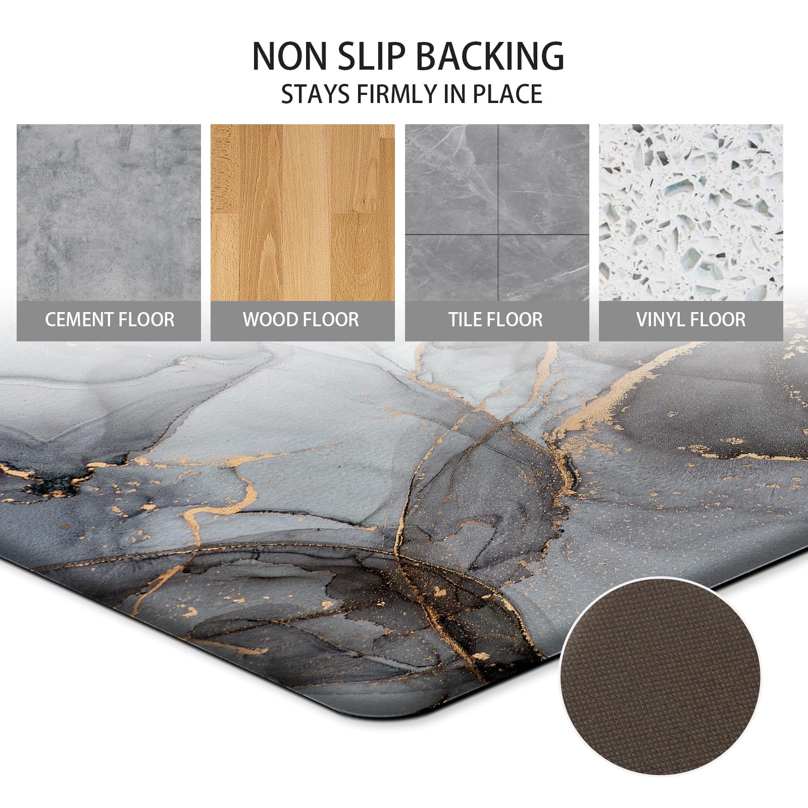GulongYa easy-clean PVC mat, wipe clean with a damp cloth.