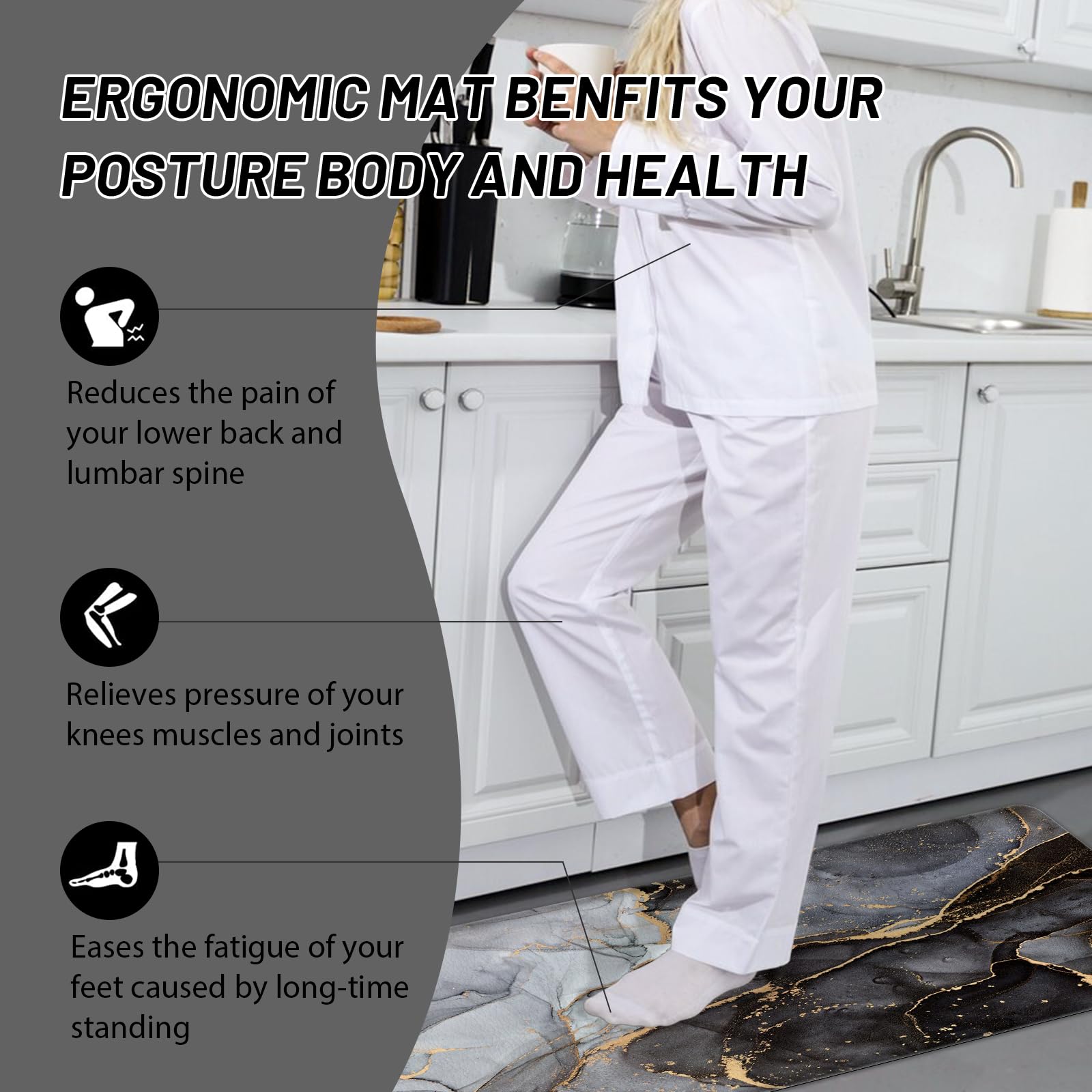 GulongYa textured backing prevents movement on most floor surfaces.