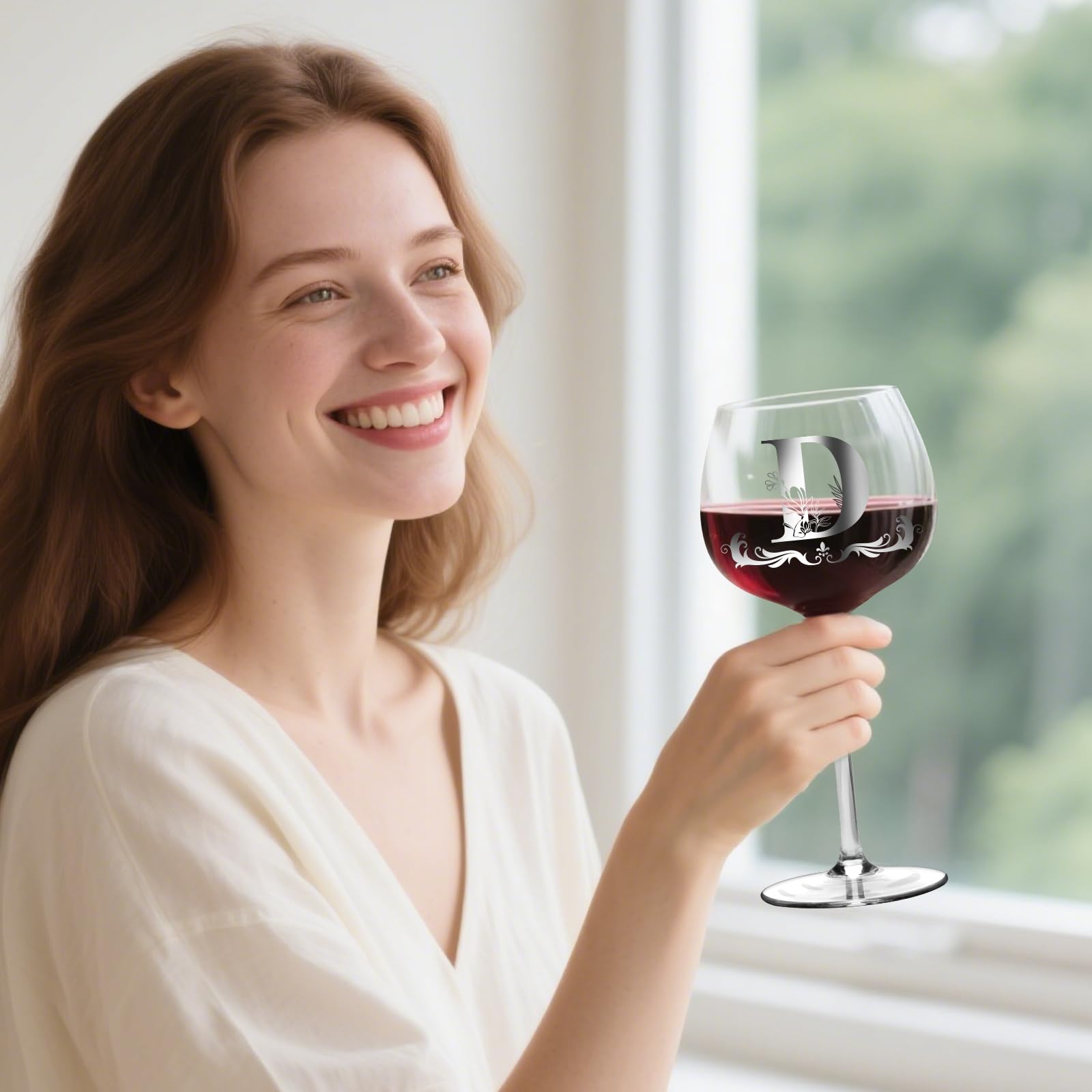 Gumry initial D wine glass embossing for a thoughtful gift idea