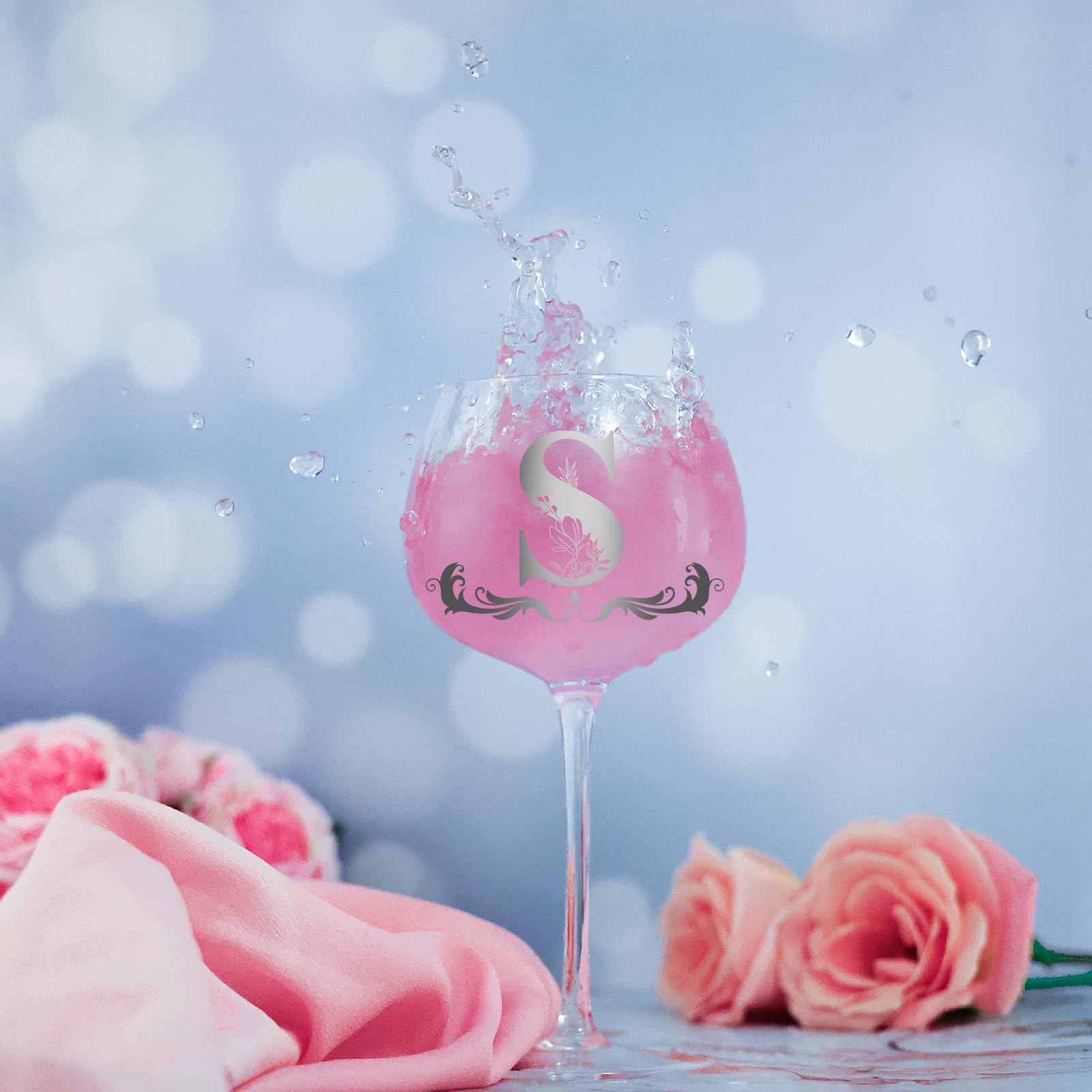 Gumry personalized monogram glass honors her unique initials