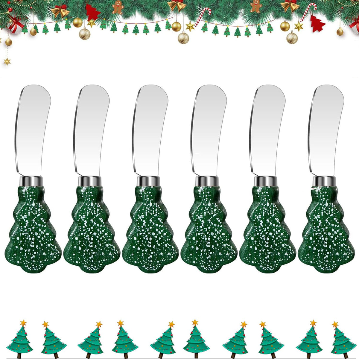 Guojanfon 6pc cheese butter knife set with wooden handles for versatile spreading