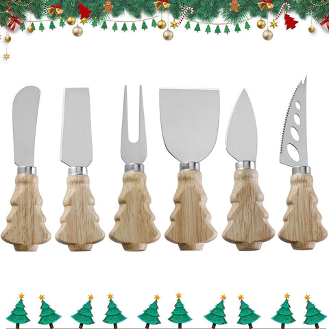 Guojanfon 6pc cheese knives set on a board for versatile entertaining