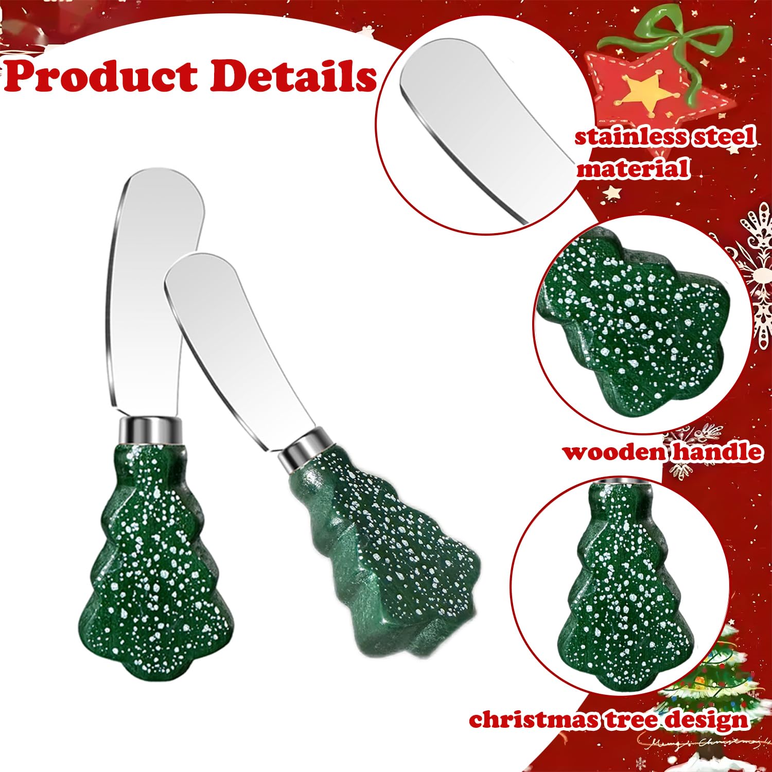 Guojanfon wooden handle butter knife highlight in hand