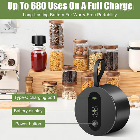 GURITHE battery-powered vacuum sealer used cordless anywhere for on-the-go sealing.