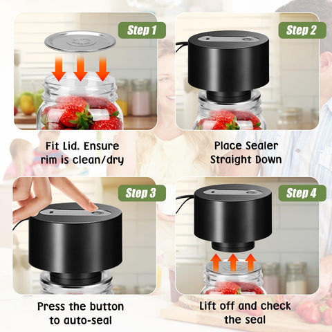 GURITHE box contents shown: sealer, charger, lids, opener, bags—ready to start sealing.