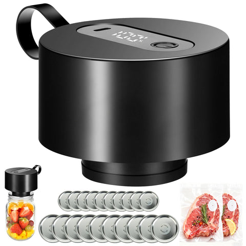 GURITHE electric mason jar sealer kit on counter keeps jams and snacks fresh.