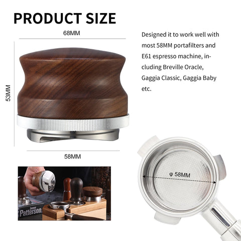 Low-profile design supports straight-arm tamping for consistent pressure