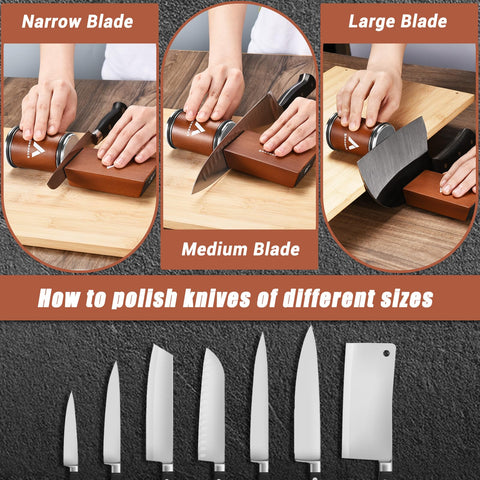 Gusneck easy rolling action makes sharpening simple and precise.