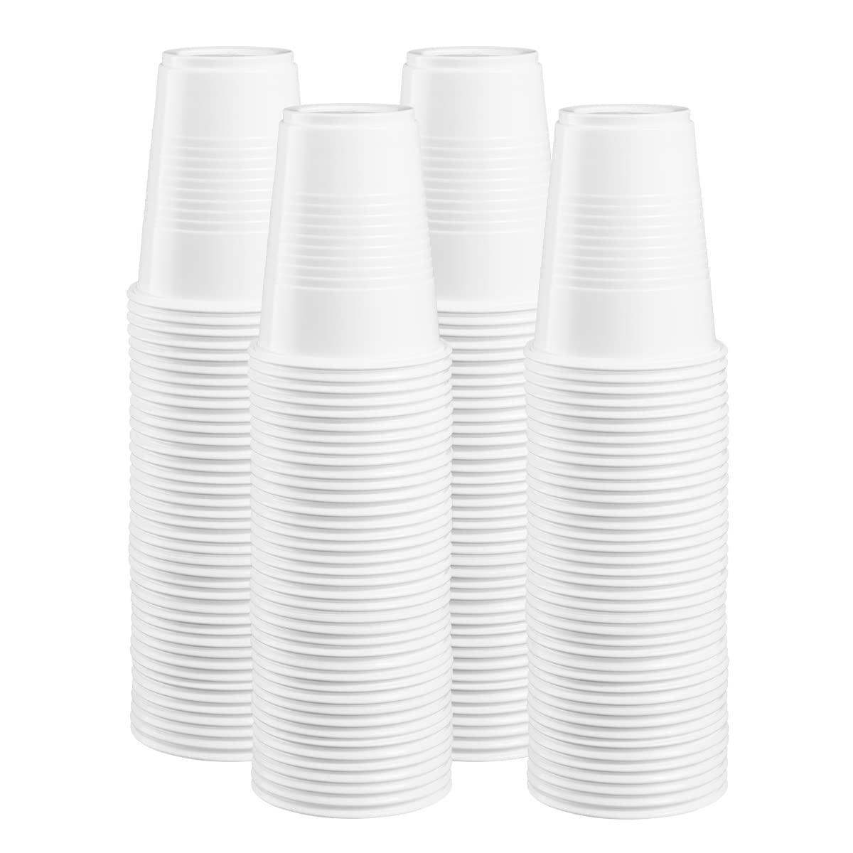GUSTO Comfy 7oz white cup close-up showing sturdy plastic for reliable use.