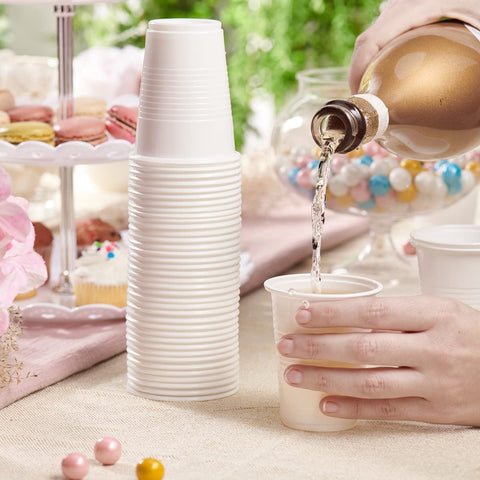 GUSTO Comfy 7oz white cup in use serving guests smoothly.