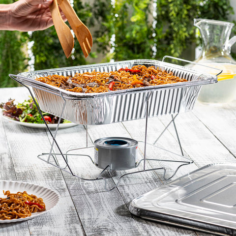 GUSTO disposable pans simplify cleanup after gatherings and meal prep.
