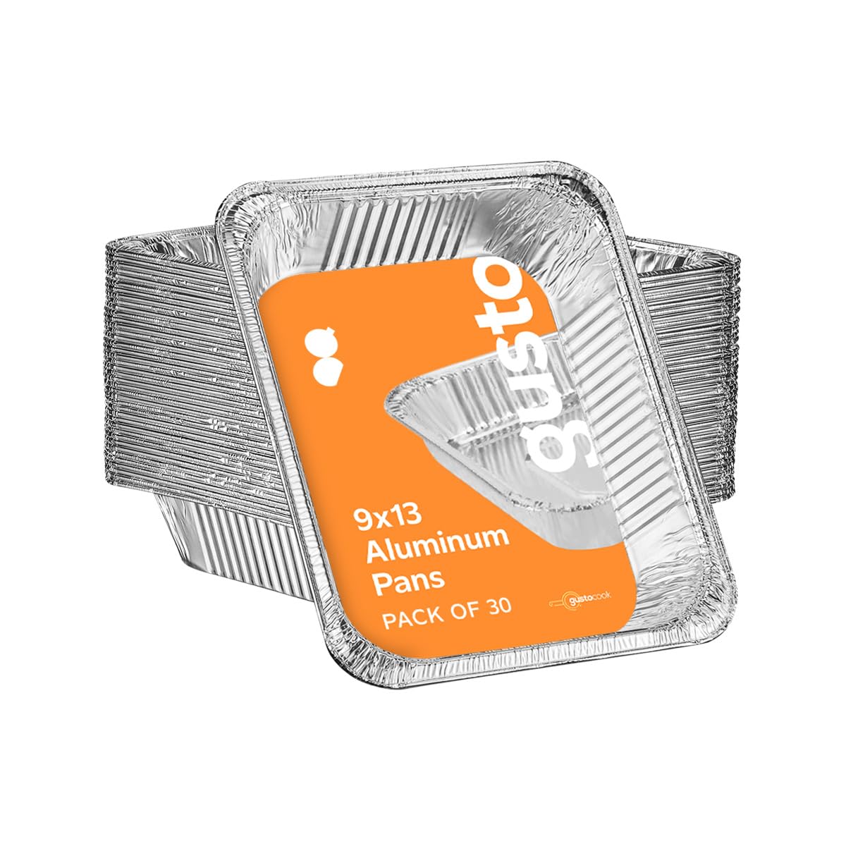 GUSTO half-size deep foil pan 9x13 inch for versatile baking and easy serving.