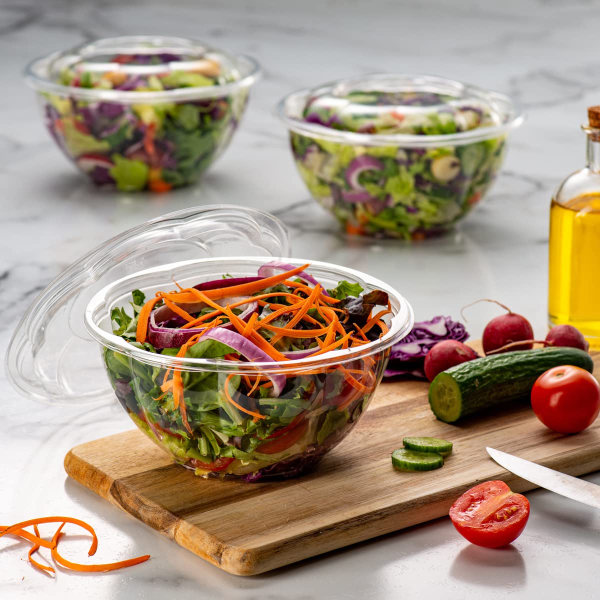 GUSTO 32 oz meal prep bowls showcase organized portions with clear visibility.
