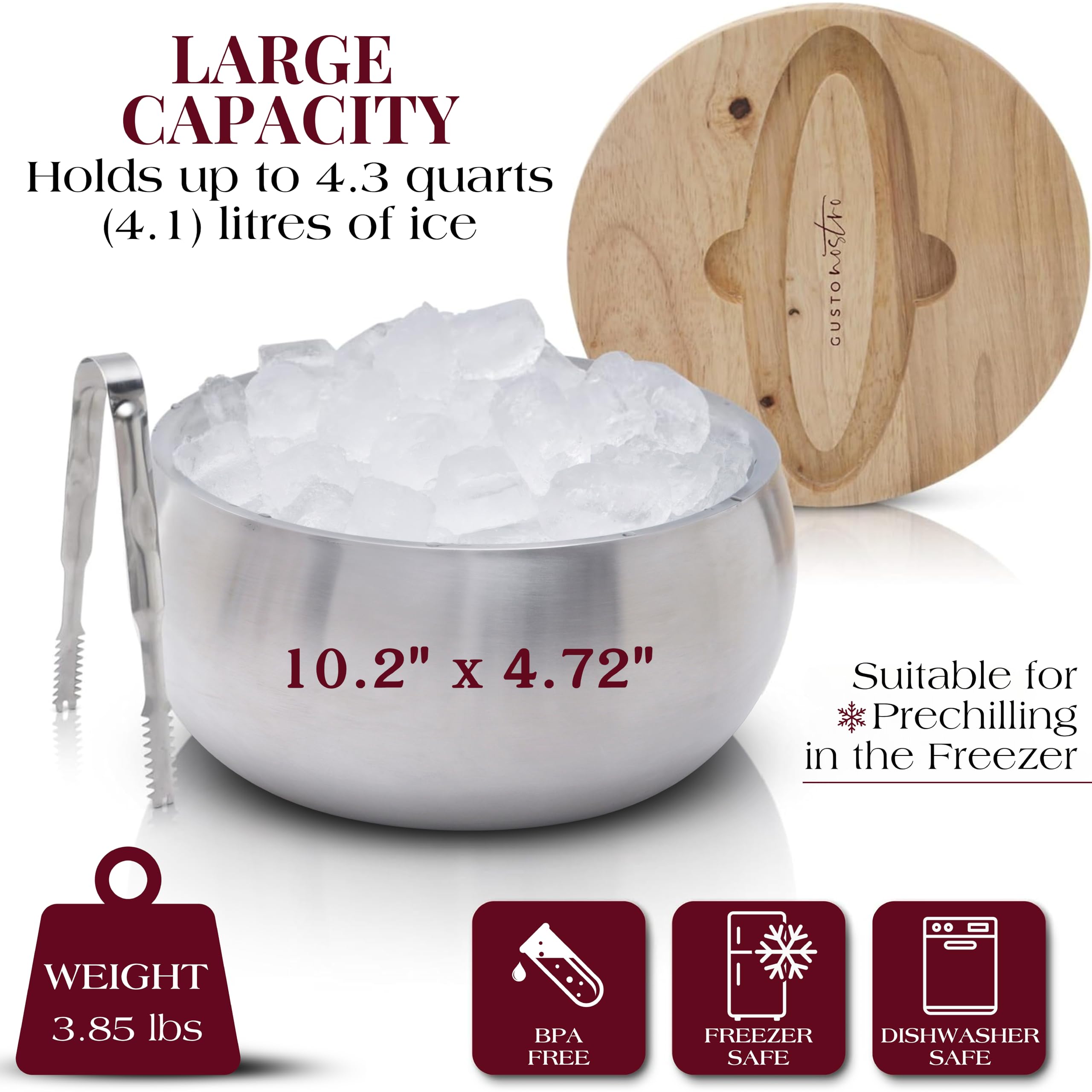 Gusto Nostro BPA-free ice bucket for safe entertaining