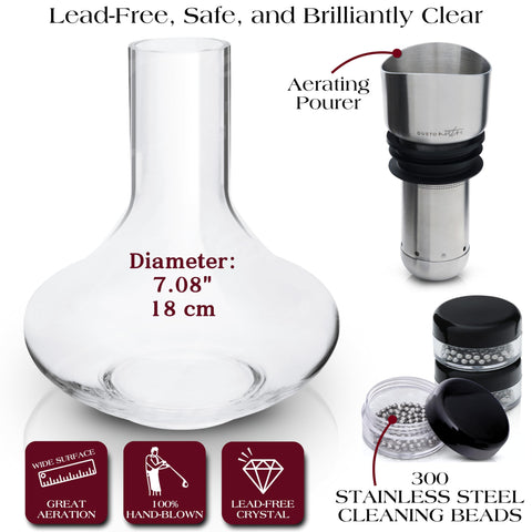 Gusto Nostro lid filter keeps sediment out for clean pours