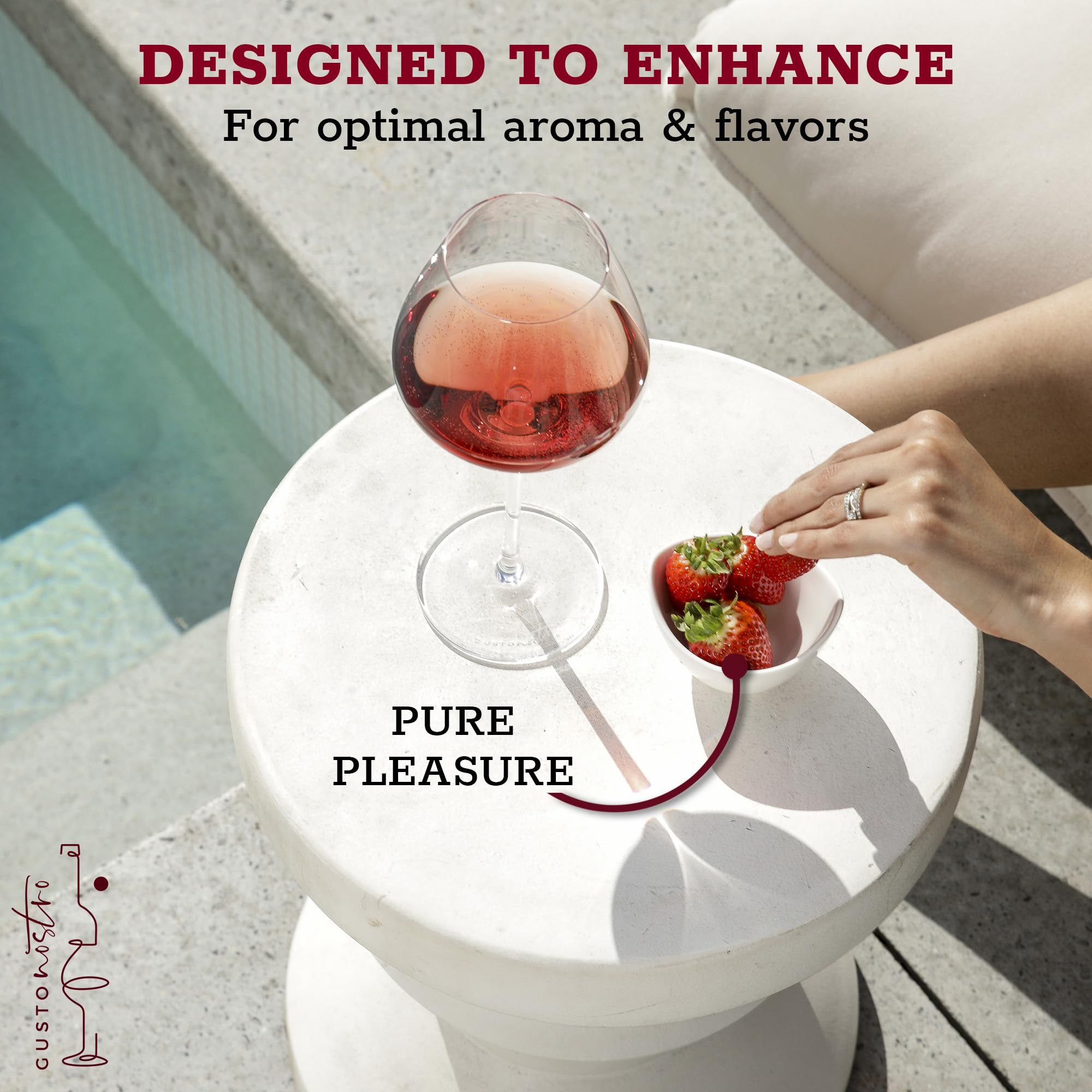 Gusto Nostro crystal wine glasses suit weddings and anniversaries with timeless elegance