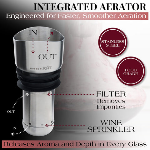 Gusto Nostro elegant wine carafe elevates table presentation