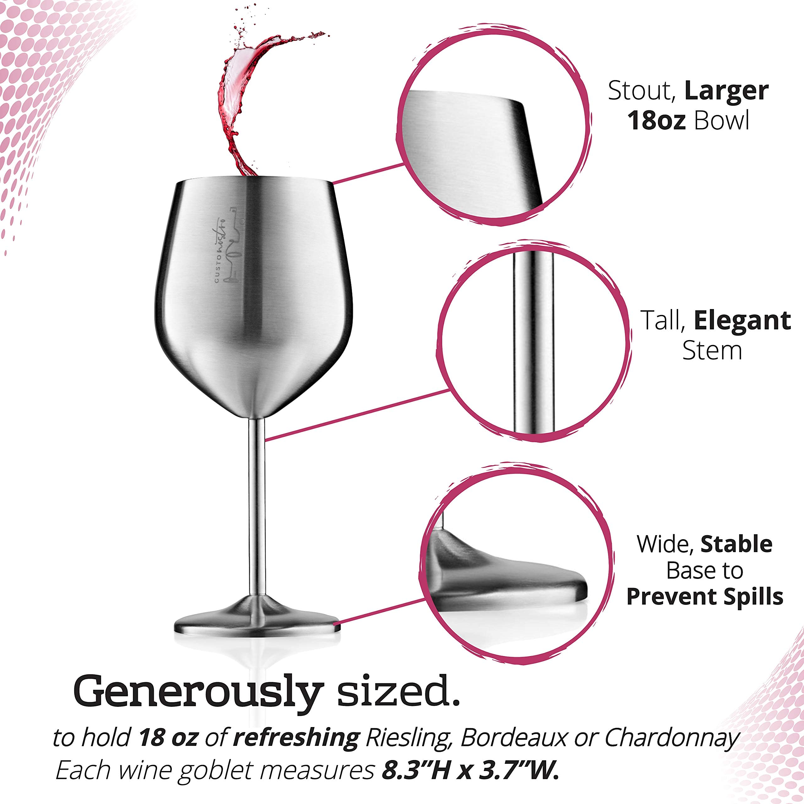 Gusto Nostro keeps drinks colder longer than traditional glass.