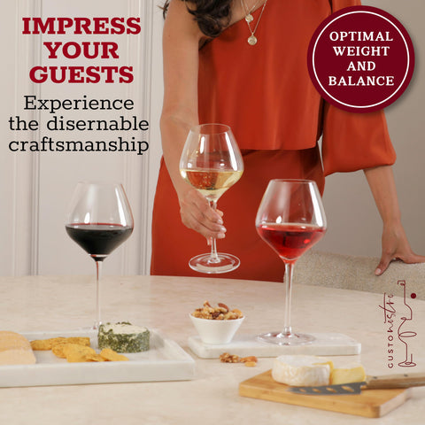 Gusto Nostro long stem design for elegant balance and comfortable swirling