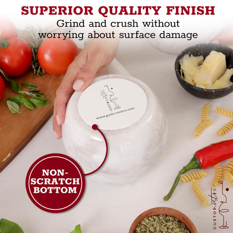Gusto Nostro mortar and pestle ideal for pesto and guacamole texture