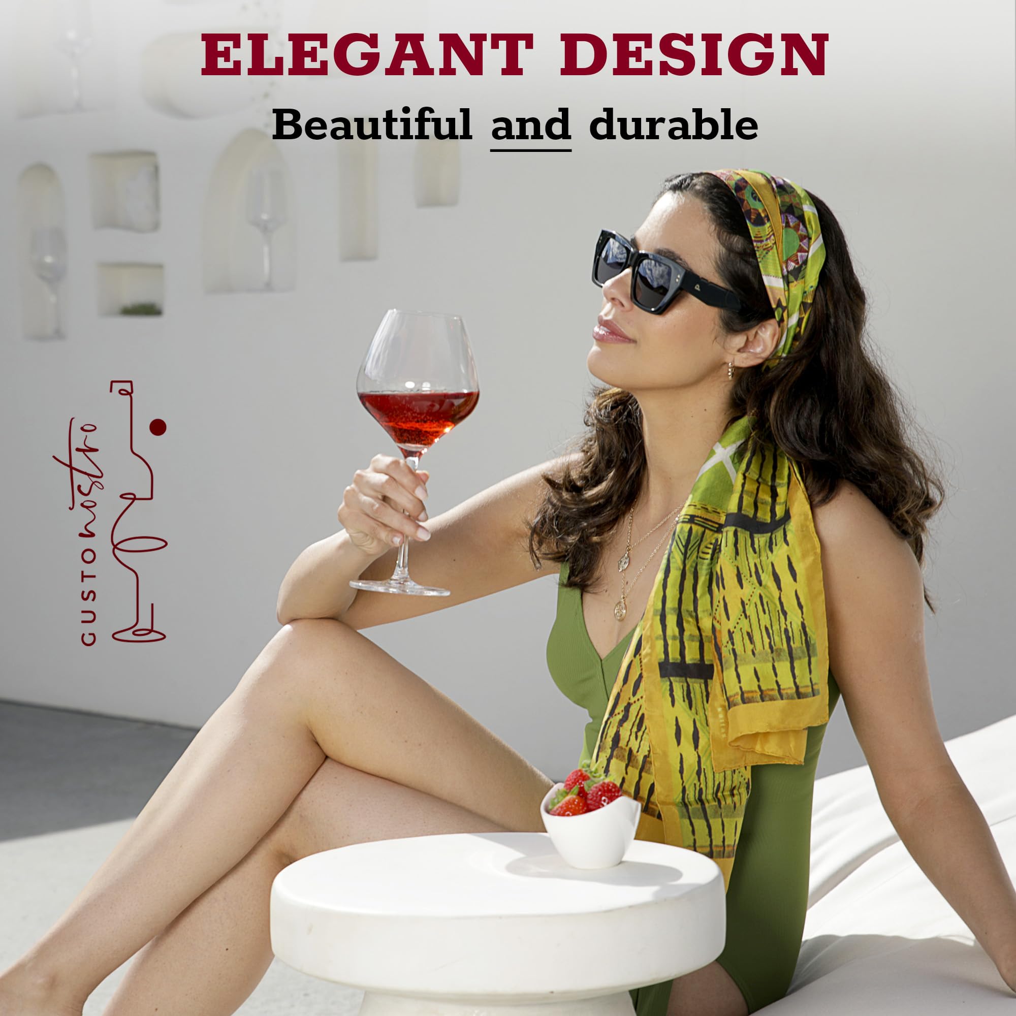 Gusto Nostro aeration enhancing glass helps aromas open with each swirl