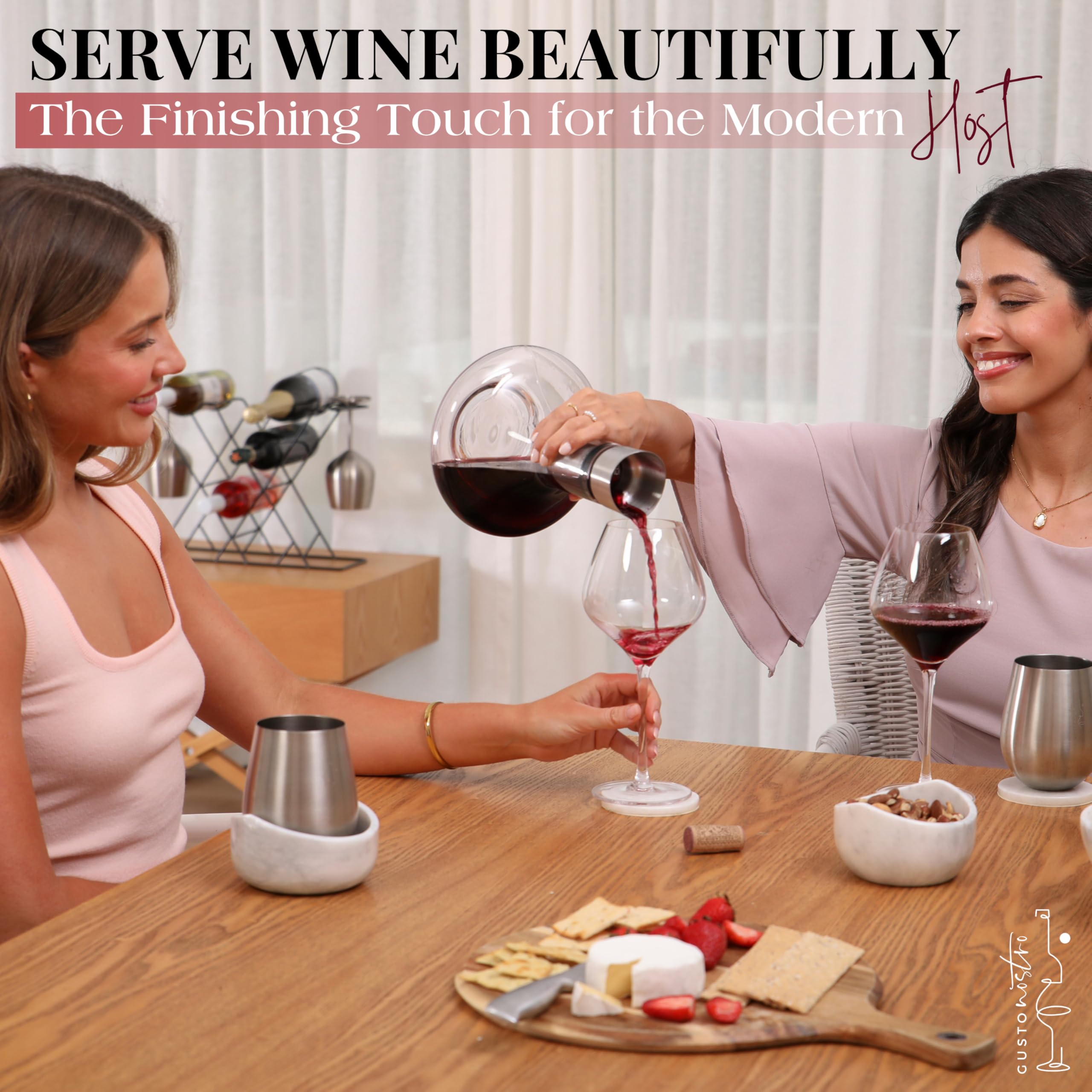 Gusto Nostro stainless steel pourer delivers smooth, controlled pours
