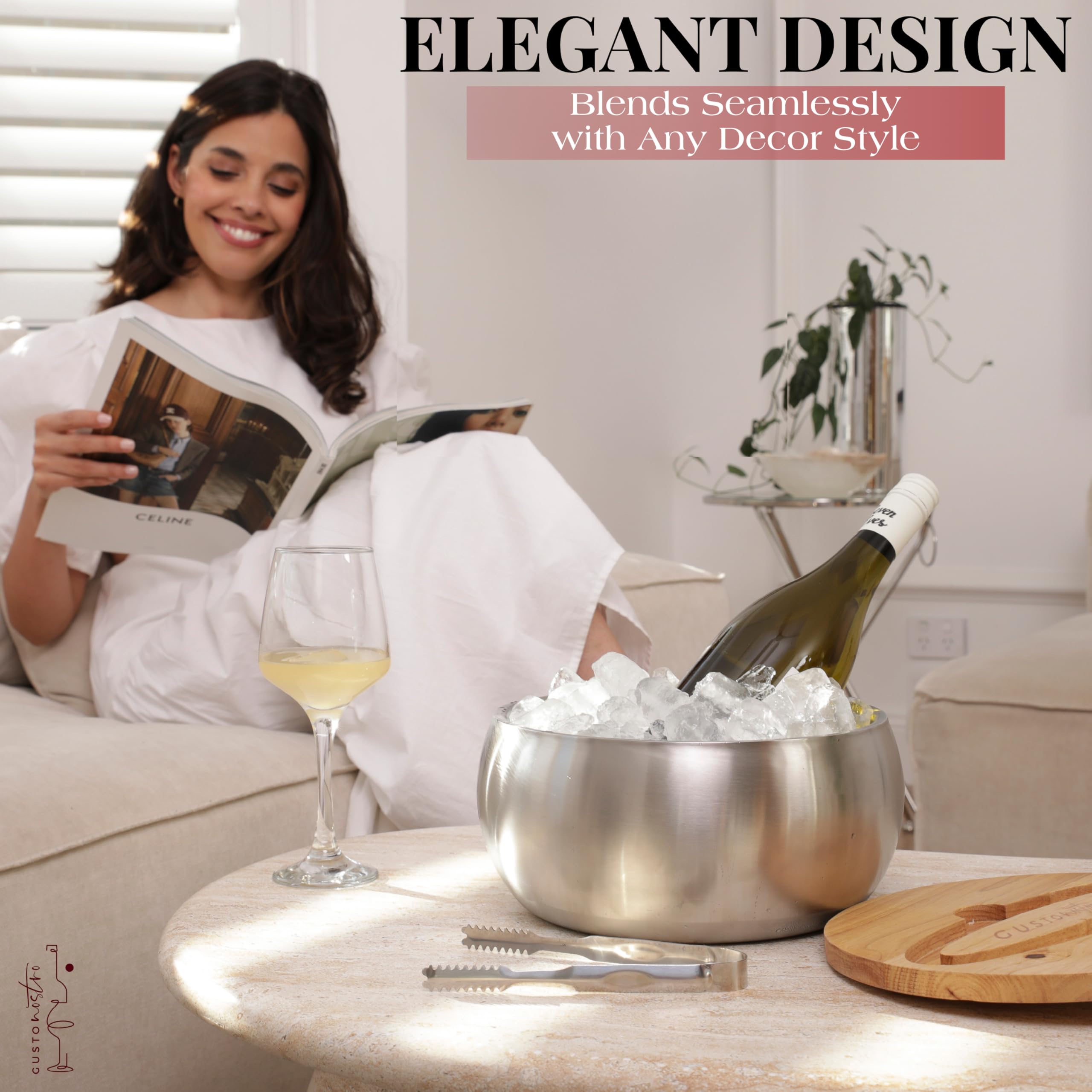 Gusto Nostro smooth stainless steel surface for effortless cleaning after gatherings