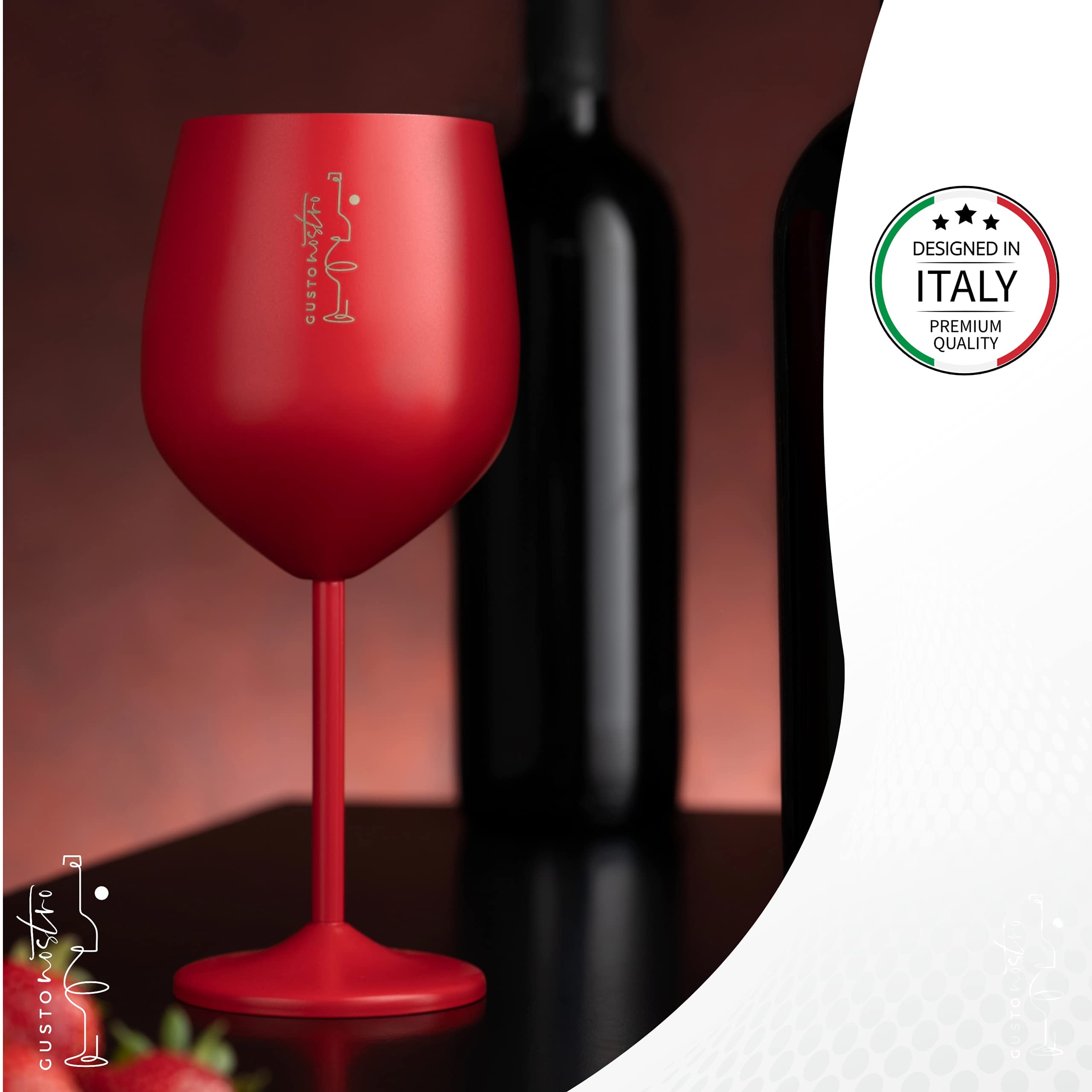 Gusto Nostro BPA-free shatterproof wine glass resists corrosion for worry-free sipping