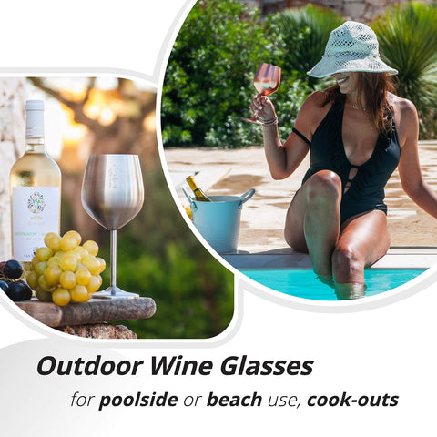 Gusto Nostro stemmed metal wine glass highlights balance and elegance.