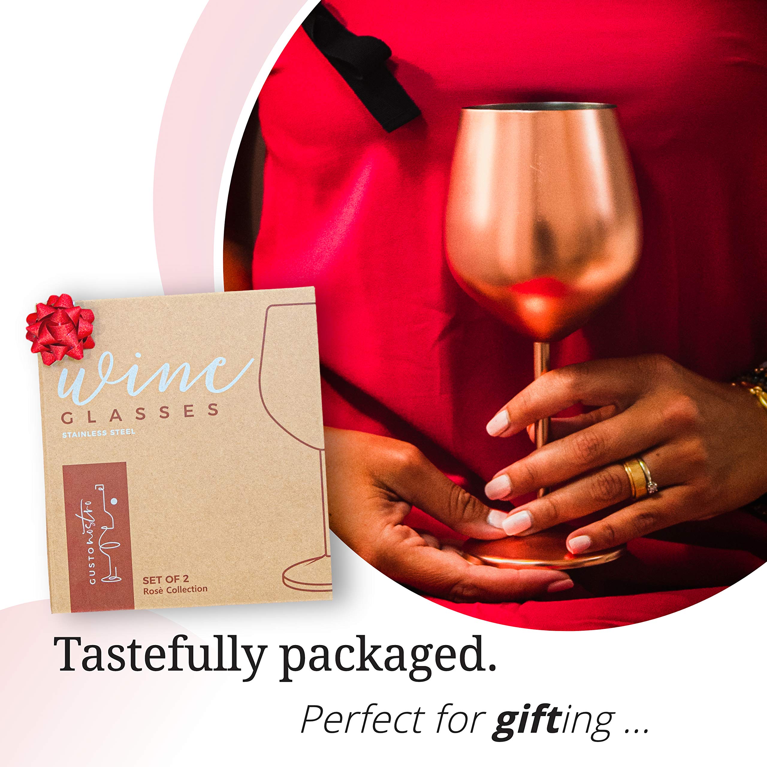 Gusto Nostro unbreakable wine glass with stable base reduces spills at outdoor meals.