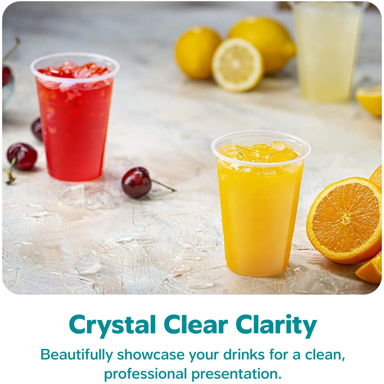 GUSTO smooth rounded rim cups for easy sipping